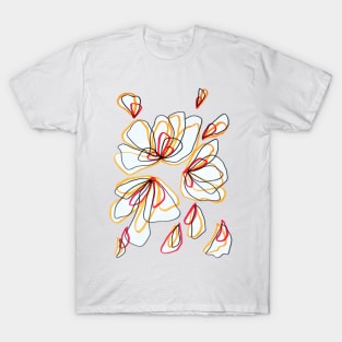 Flower Petals Lineart T-Shirt